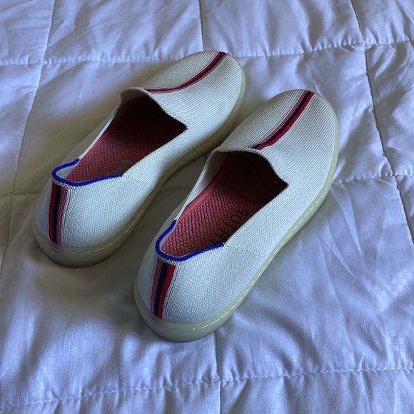 Rothy’s x Evian Limited Edition Slip On Sneakers Womens 8.5 White Made in China - Picture 10 of 15